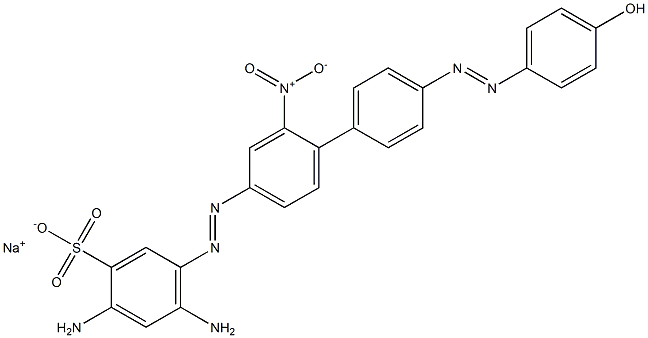 2,4-Diamino-5-[[4'-[(4-hydroxyphenyl)azo]-2-nitro-1,1'-biphenyl-4-yl]azo]benzenesulfonic acid sodium salt Struktur