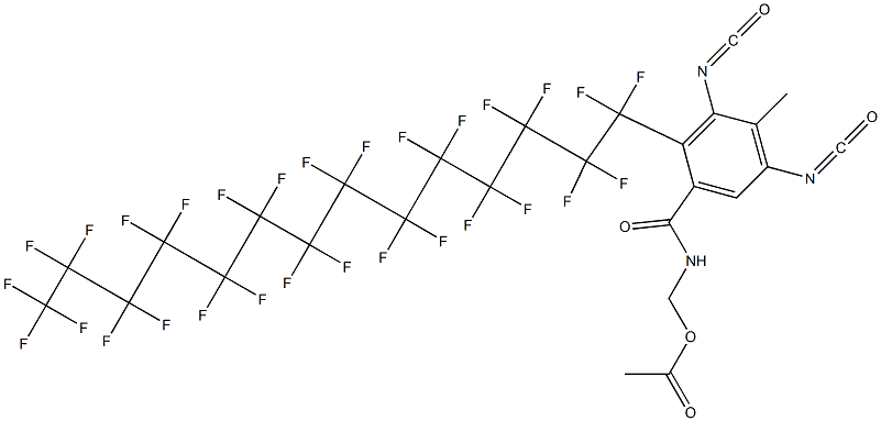 N-(Acetyloxymethyl)-2-(nonacosafluorotetradecyl)-3,5-diisocyanato-4-methylbenzamide Struktur