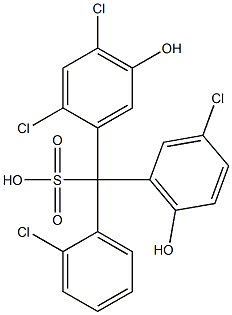 (2-Chlorophenyl)(3-chloro-6-hydroxyphenyl)(2,4-dichloro-5-hydroxyphenyl)methanesulfonic acid Struktur