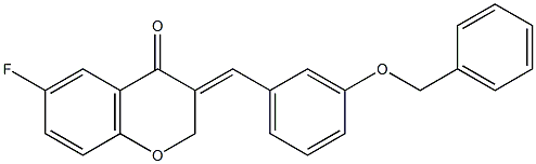 3-[1-(3-Benzyloxy-phenyl)-meth-(E)-ylidene]-6-fluoro-chroman-4-one Struktur