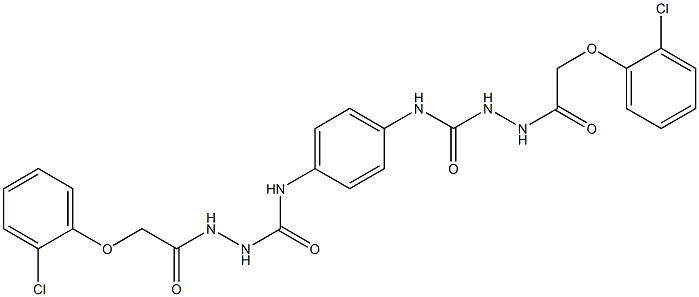 2-(2-Chlorophenoxy)-N-(((4-(((2-(2-chlorophenoxy)acetylamino)amino)carbonylamino)phenyl)amino)carbonylamino)ethanamide Struktur