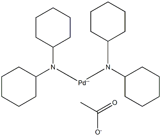 Bis(dicyclohexylamino)palladium acetate Struktur