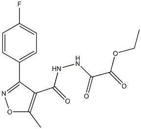 ethyl 2-(2-(3-(4-fluorophenyl)-5-methylisoxazole-4-carbonyl)hydrazinyl)-2-oxoacetate Struktur