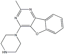 2-methyl-4-piperazin-1-yl[1]benzofuro[3,2-d]pyrimidine Struktur