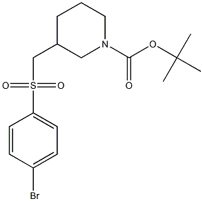 3-(4-Bromo-benzenesulfonylmethyl)-piperidine-1-carboxylic acid tert-butyl ester Struktur