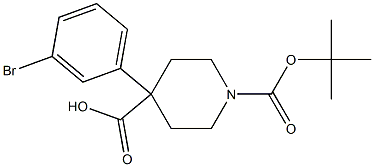 4-(3-bromophenyl)-1-(tert-butoxycarbonyl)piperidine-4-carboxylic acid Struktur