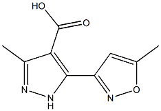 3-Methyl-5-(5-methyl-isoxazol-3-yl)-1H-pyrazole-4-carboxylic acid Struktur