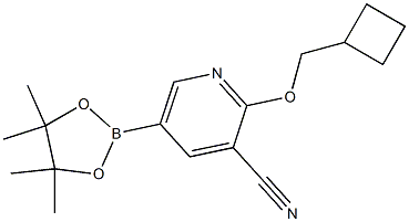 2-(cyclobutylmethoxy)-5-(4,4,5,5-tetramethyl-1,3,2-dioxaborolan-2-yl)pyridine-3-carbonitrile Struktur