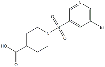 1-(5-broMopyridin-3-ylsulfonyl)piperidine-4-carboxylic acid Struktur