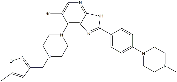 3-((4-(6-broMo-2-(4-(4-Methylpiperazin-1-yl)phenyl)-3H-iMidazo[4,5-b]pyridin-7-yl)piperazin-1-yl)Methyl)-5-Methylisoxazole Struktur