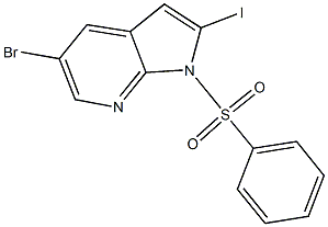 5-Bromo-2-iodo-1-(phenylsulfonyl)-1H-pyrrolo[2,3-b]pyridine Struktur