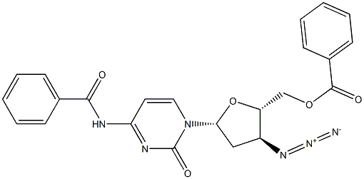 3'-Azido-N4-benzoyl-5'-O-benzoyl-2',3'-dideoxycytidine Struktur