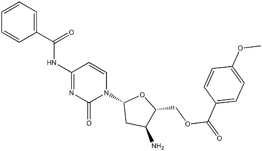 3'-Amino-5'-O-anisoyl-N4-benzoyl-2',3'-dideoxycytidine Struktur