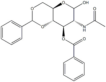 2-Acetamido-3-O-benzoyl-4,6-O-benzylidene-2-deoxy-D-glucopyranose Struktur