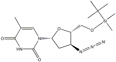 3'-Azido-5'-O-tert-butyldimethylsilyl-3'-deoxythymidine Struktur