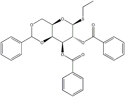 Ethyl 2,3-di-O-benzoyl-4,6-O-benzylidene-b-D-thiogalactopyranoside Struktur