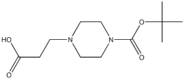 3-[4-(tert-butoxycarbonyl)piperazino]propanoic acid Struktur