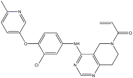 1-(4-((3-chloro-4-((6-methylpyridin-3-yl)oxy)phenyl)amino)-7,8-dihydropyrido[4,3-d]pyrimidin-6(5H)-yl)prop-2-en-1-one Struktur