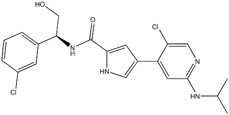 4-(5-chloro-2-(isopropylamino)pyridin-4-yl)-N-((S)-1-(3-chlorophenyl)-2-hydroxyethyl)-1H-pyrrole-2-carboxamide Struktur