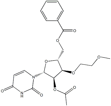 2'-O-Acetyl-5'-O-benzoyl-3'-O-(2-methoxyethyl)uridine Struktur