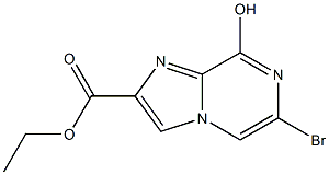 6-Bromo-8-hydroxy-imidazo[1,2-a]pyrazine-2-carboxylic acid ethyl ester Struktur