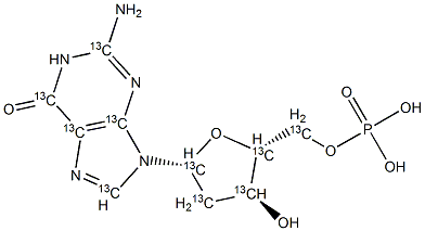 2'-Deoxyguanosine 5'-monophosphate-13C10 Struktur