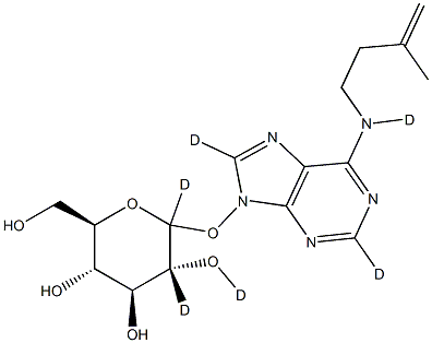 N6-Isopentenyladenine-9-glucoside-D6 Struktur