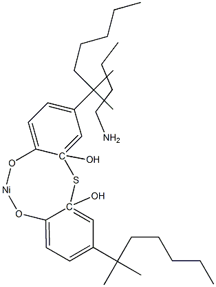 2,2'-thiobis(p-tert-octylphenoloxy) nickel n-butylamine Struktur