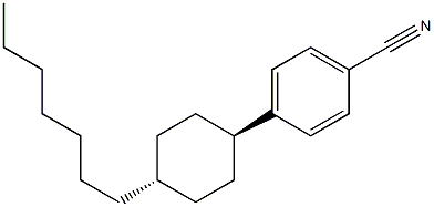 4-(trans-4'-n-heptylcyclohexyl)benzonitrile Struktur