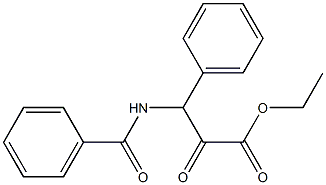 2-keto-3-(N-benzoylamino)-3-phenylpropionic acid ethyl ester Struktur