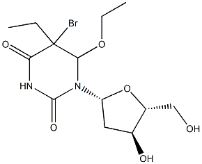 5-bromo-5-ethyl-6-ethoxy-5,6-dihydro-2'-deoxyuridine Struktur