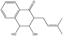 3,4-dihydro-3,4-dihydroxy-2-(3-methyl-2-butenyl)-1(2H)-naphthalenone Struktur