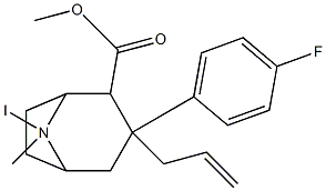 N-iodoallyl-2-carbomethoxy-3-(4-fluorophenyl)tropane Struktur