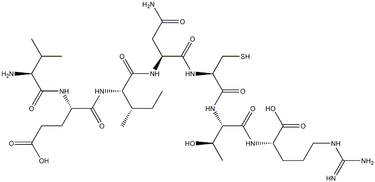 valyl-glutamyl-isoleucyl-asparaginyl-cysteinyl-threonyl-arginine Struktur