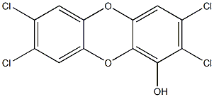 1-HYDROXY2,3,7,8-TETRACHLORODIBENZO-PARA-DIOXIN Struktur