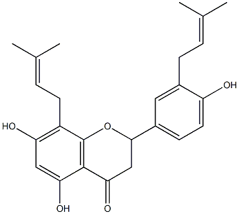 5,7,4'-TRIHYDROXY-3',8-DIPRENYLFLAVANONE Struktur