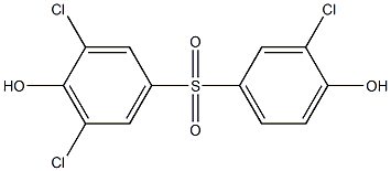 3-CHLORO-4-HYDROXYPHENYL3,5-DICHLORO-4-HYDROXYPHENYLSULFONE Struktur