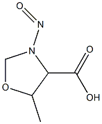 N-NITROSO-5-METHYLOXAZOLIDINE-4-CARBOXYLICACID Struktur