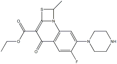 ETHYL 6-FLUORO-7-(1-PIPERAZINYL)-1-METHYL-4-OXO-4H-[1,3]THIAZETO[3,2-A]QUINOLINE-3-CARBOXYLATE Struktur