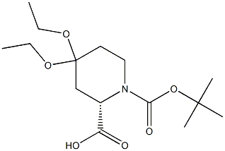 N-BOC-(2S)-4,4-DIETHOXYPIPERIDINE-2-CARBOXYLIC ACID Struktur