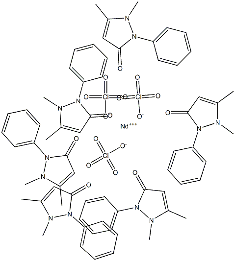 neodymium hexaantipyrine perchlorate Struktur