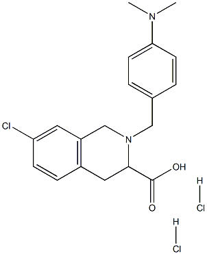 7-chloro-2-(4-dimethylamino-benzyl)-1,2,3,4-tetrahydro-isoquinoline-3-carboxylic acid dihydrochloride Struktur