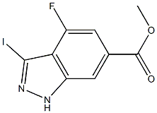 4-FLUORO-3-IODO-6-METHOXYCARBONYLINDAZOLE Struktur