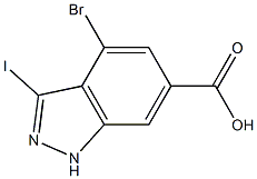 4-BROMO-3-IODOINDAZOLE-6-CARBOXYLIC ACID Struktur