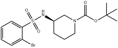 R-3-(2-bromobenzenesulfonamido)-N-Boc-piperidine
 Struktur