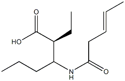 (2S)-2-Ethyl-3-[(3E)-Pent-3-Enoylamino]Hexanoic Acid Struktur