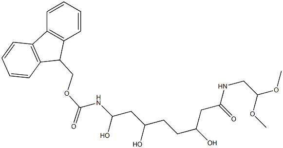 1,1-Dimethoxy-11-[(9-Fluorenylmethyloxycarbonyl)amino]-4-oxo-6,9-trioxa-3-azaundecan Struktur