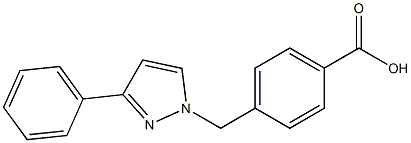 4-((3-phenyl-1H-pyrazol-1-yl)methyl)benzoic acid Struktur