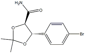 (4R,5S)-5-(4-bromophenyl)-2,2-dimethyl-1,3-dioxolane-4-carboxamide Struktur