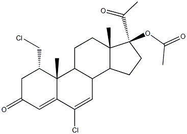 6-CHLORO-1A-CHLOROMETHYL-3,20-DIOXOPERGNA-4,6-DIEN-17-YL ACETATE Struktur